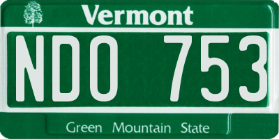 VT license plate NDO753
