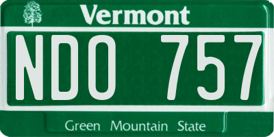 VT license plate NDO757