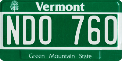 VT license plate NDO760