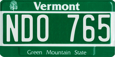 VT license plate NDO765