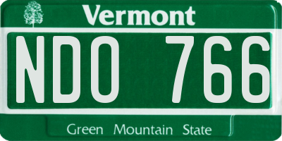 VT license plate NDO766