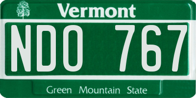 VT license plate NDO767