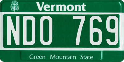 VT license plate NDO769