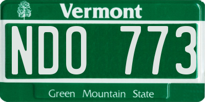 VT license plate NDO773