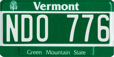 VT license plate NDO776