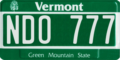 VT license plate NDO777