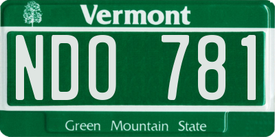VT license plate NDO781