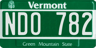 VT license plate NDO782