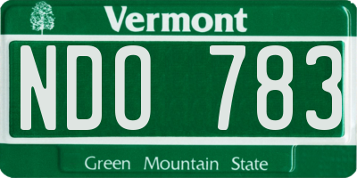 VT license plate NDO783