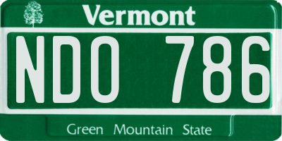 VT license plate NDO786