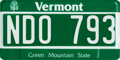 VT license plate NDO793