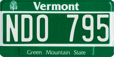 VT license plate NDO795