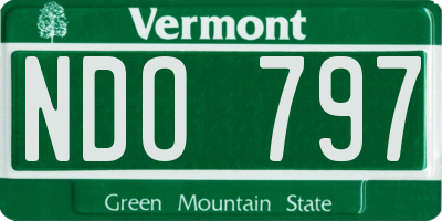 VT license plate NDO797