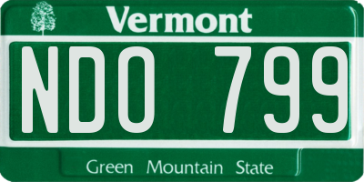VT license plate NDO799