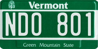 VT license plate NDO801