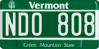 VT license plate NDO808