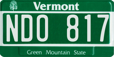 VT license plate NDO817