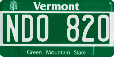 VT license plate NDO820