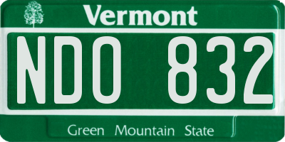 VT license plate NDO832