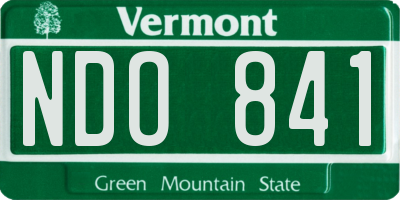 VT license plate NDO841