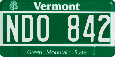 VT license plate NDO842