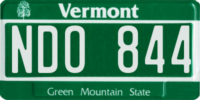 VT license plate NDO844