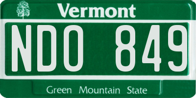 VT license plate NDO849