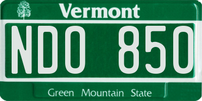 VT license plate NDO850
