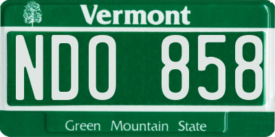 VT license plate NDO858