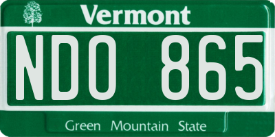 VT license plate NDO865