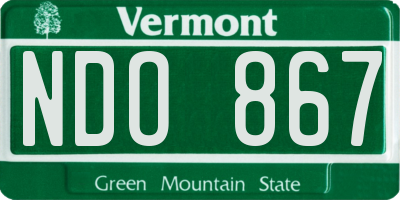 VT license plate NDO867