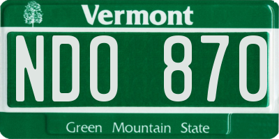 VT license plate NDO870