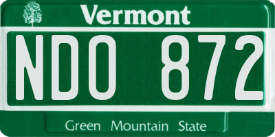 VT license plate NDO872
