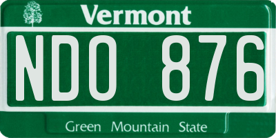 VT license plate NDO876
