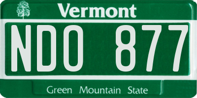 VT license plate NDO877