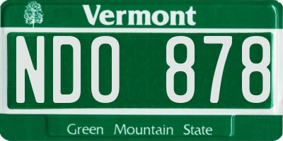 VT license plate NDO878