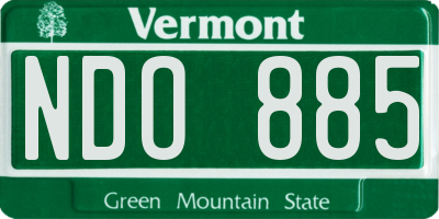 VT license plate NDO885