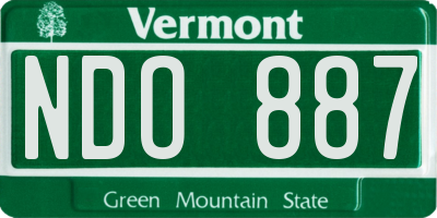VT license plate NDO887