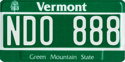 VT license plate NDO888