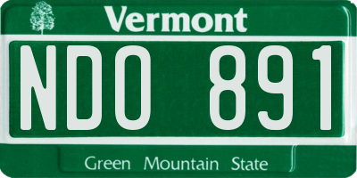 VT license plate NDO891