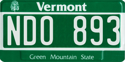 VT license plate NDO893