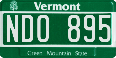 VT license plate NDO895
