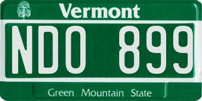 VT license plate NDO899