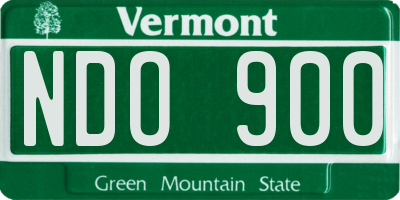 VT license plate NDO900