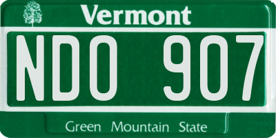 VT license plate NDO907