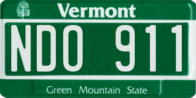 VT license plate NDO911