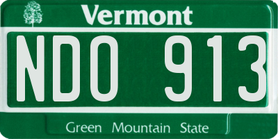 VT license plate NDO913