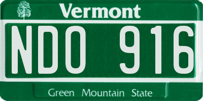 VT license plate NDO916