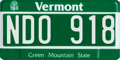 VT license plate NDO918