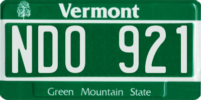 VT license plate NDO921
